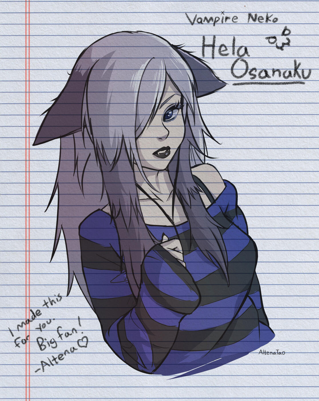 From Altena&#39;s Notebook - Fanart of Sonni&#39;s OC &quot;Hela Osanaku&quot;