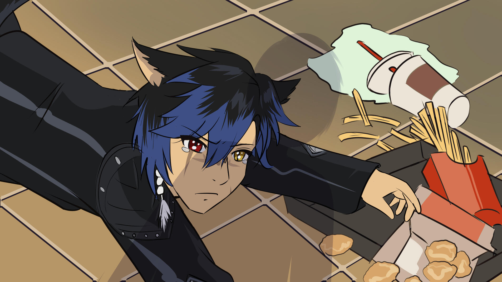 Cain Spilled Nuggies (Commission for Cain)